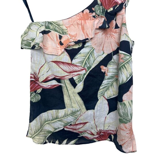 Ann Taylor Petites XXSP One Shoulder Floral Top Blouse Summer Casual - Picture 4 of 12
